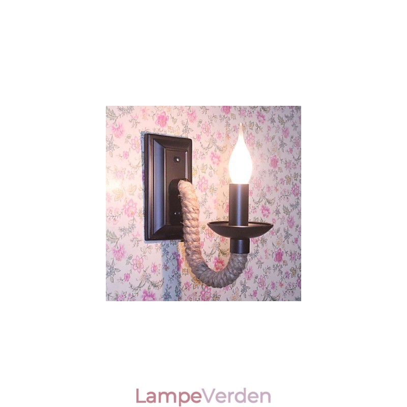 Hamp Rope Retro Væglampe Creative Personality Bar Iron Candle Lamp