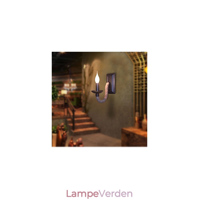 Hamp Rope Retro Væglampe Creative Personality Bar Iron Candle Lamp