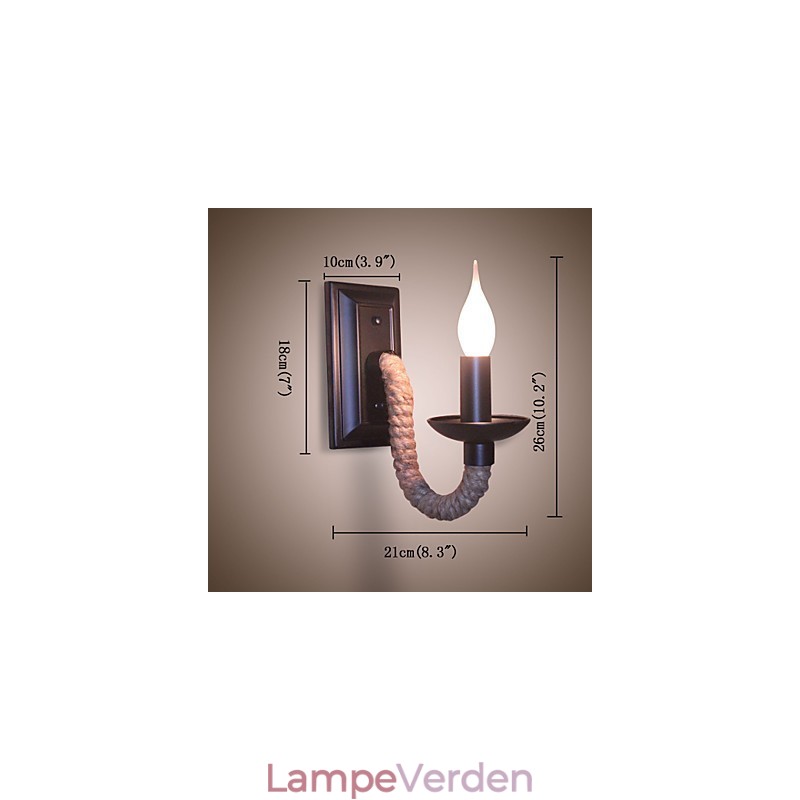 Hamp Rope Retro Væglampe Creative Personality Bar Iron Candle Lamp