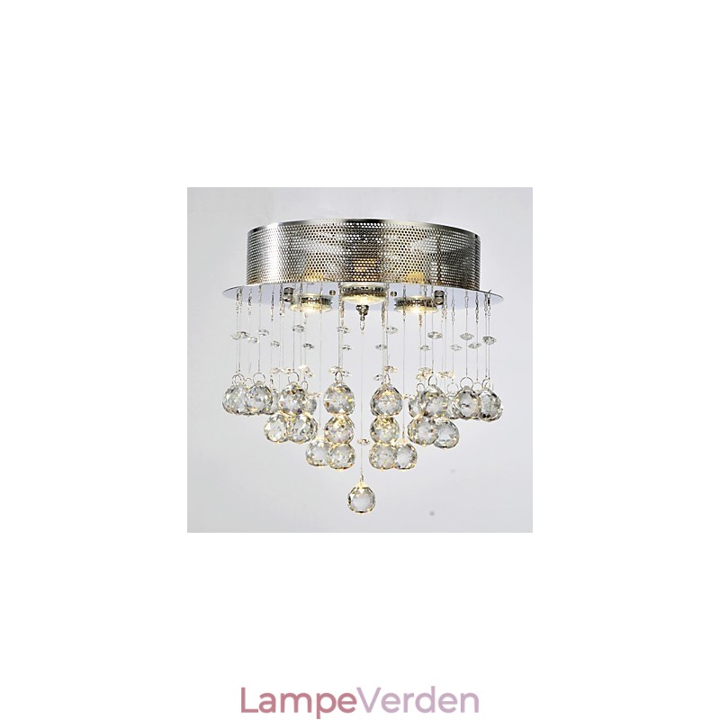 Traditionel klassisk krystal krom metal flush Mount