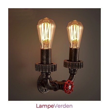 2 hoveder Vintage industrielle metal væglamper Restaurant Cafe Bar Dekoration belysning