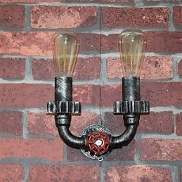 2 hoveder Vintage industrielle metal væglamper Restaurant Cafe Bar Dekoration belysning