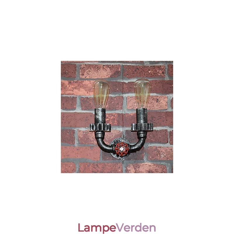 2 hoveder Vintage industrielle metal væglamper Restaurant Cafe Bar Dekoration belysning