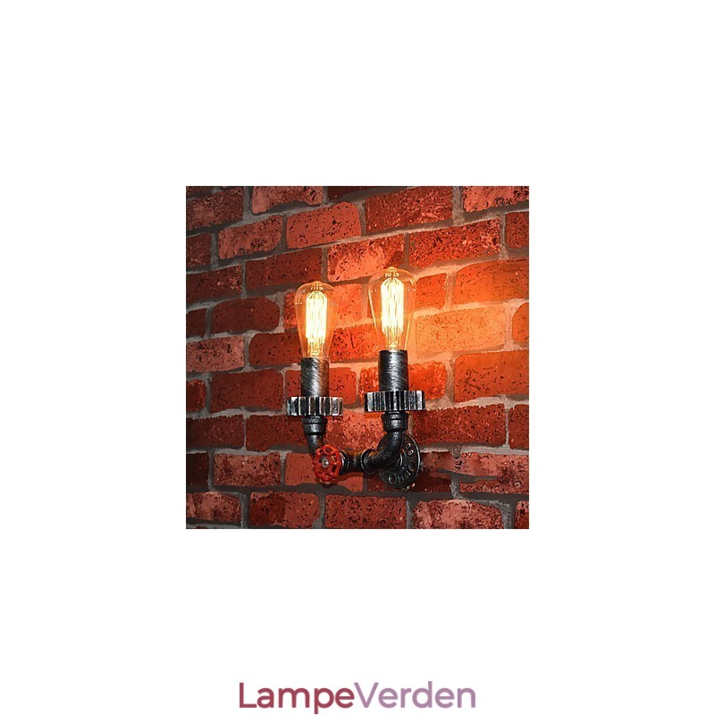 2 hoveder Vintage industrielle metal væglamper Restaurant Cafe Bar Dekoration belysning