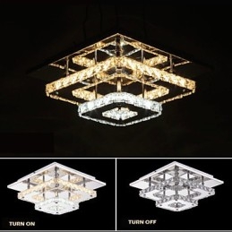 Krystal loftslamper Flush Mount Clear eller Amber K9 til indendørs CE