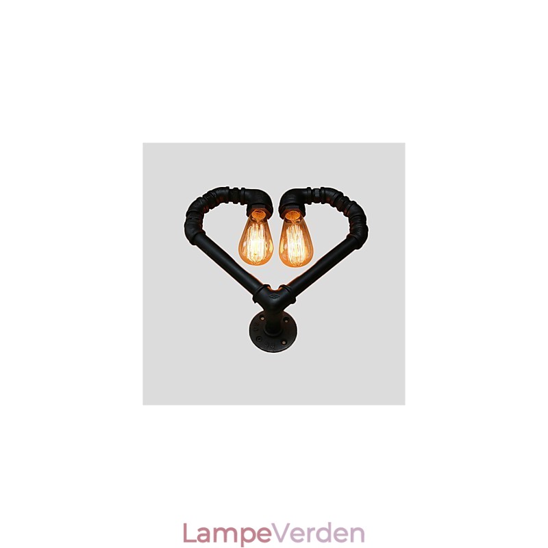 Vintage vandrør Kærligt hjerte Kreativ væglamper Industriel stue Restaurant Barer Cafe dekoration Væglamper