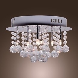 Moderne moderne krystal krom metal flush Mount