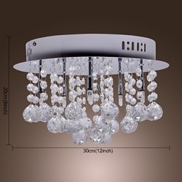 Moderne moderne krystal krom metal flush Mount