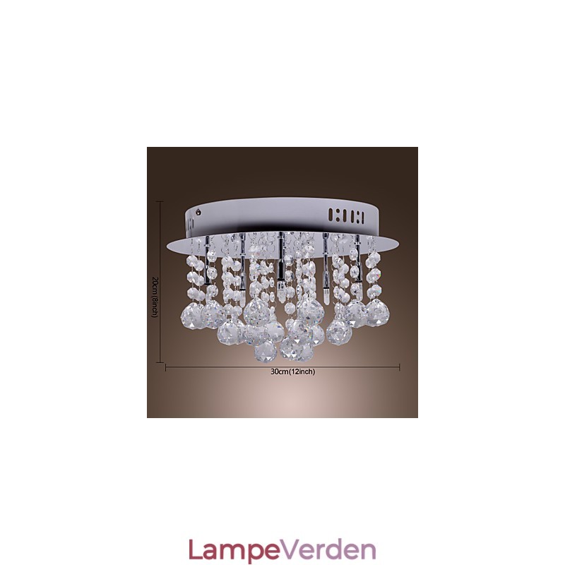 Moderne moderne krystal krom metal flush Mount
