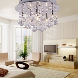 Moderne moderne krystal krom metal flush Mount