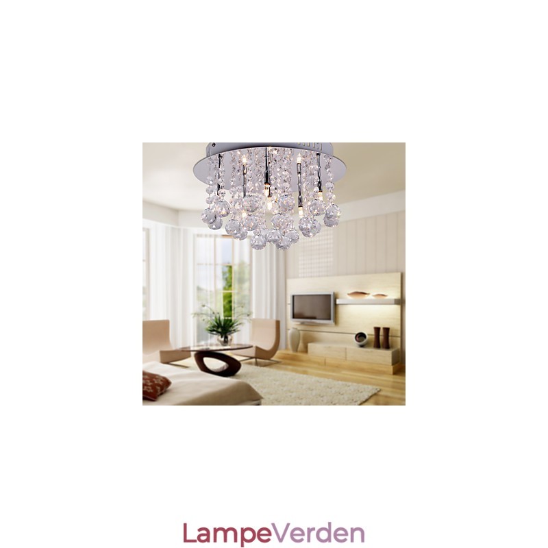 Moderne moderne krystal krom metal flush Mount