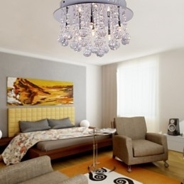 Moderne moderne krystal krom metal flush Mount