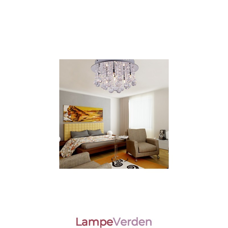 Moderne moderne krystal krom metal flush Mount