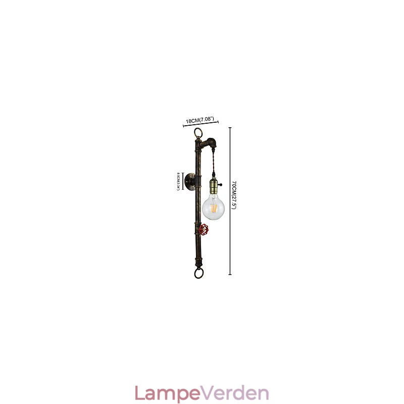Væglampe Væglamper Vægjern Væglampe Stum Sort Lyssværd Lampe På Væg