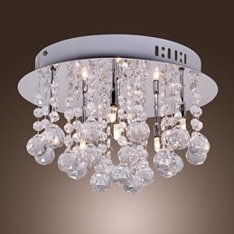 Moderne moderne krystal krom metal flush Mount