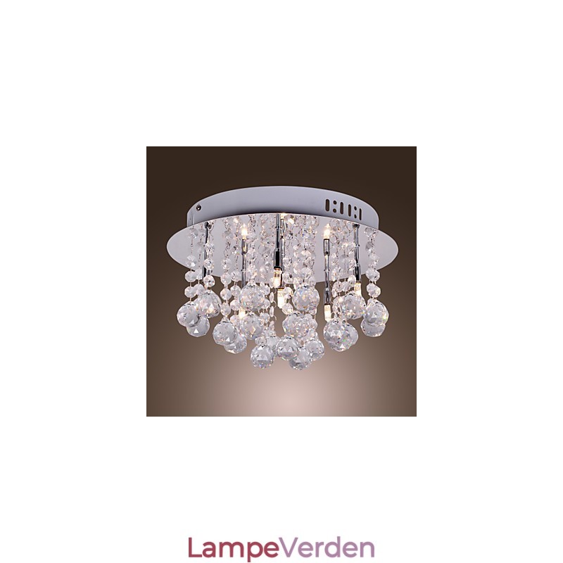 Moderne moderne krystal krom metal flush Mount