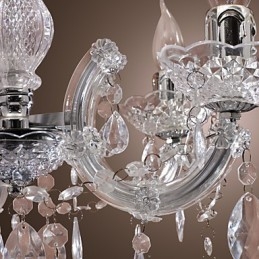 Upligh krom loftslampe stearinlys akryl armatur lysekrone pendel