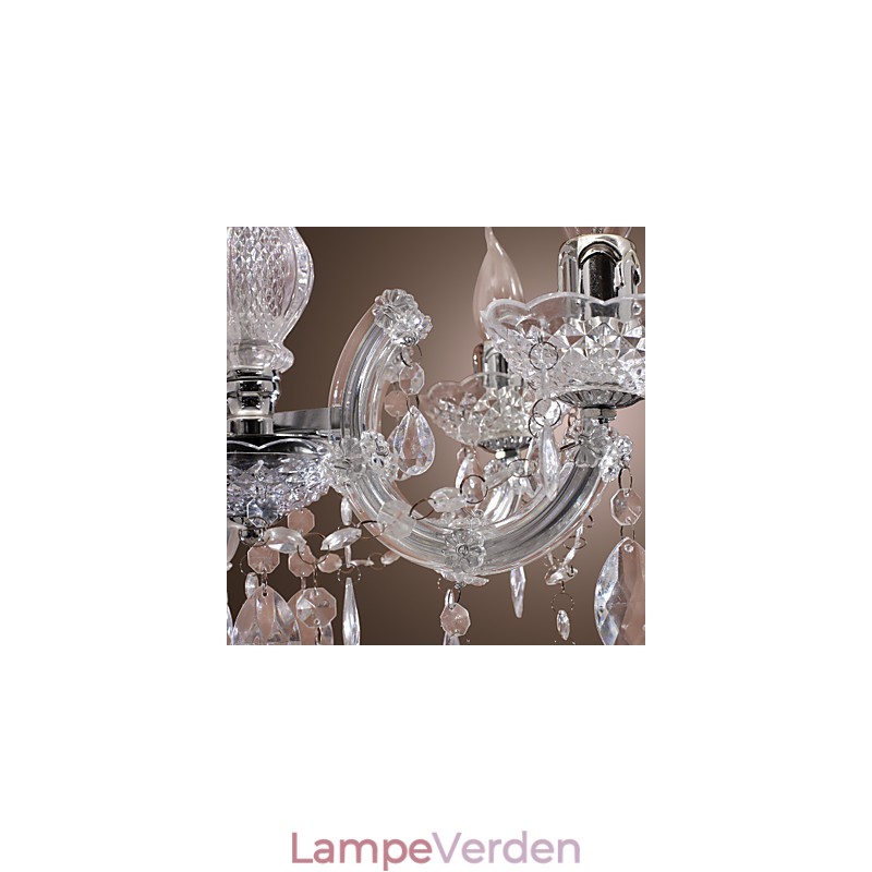 Upligh krom loftslampe stearinlys akryl armatur lysekrone pendel