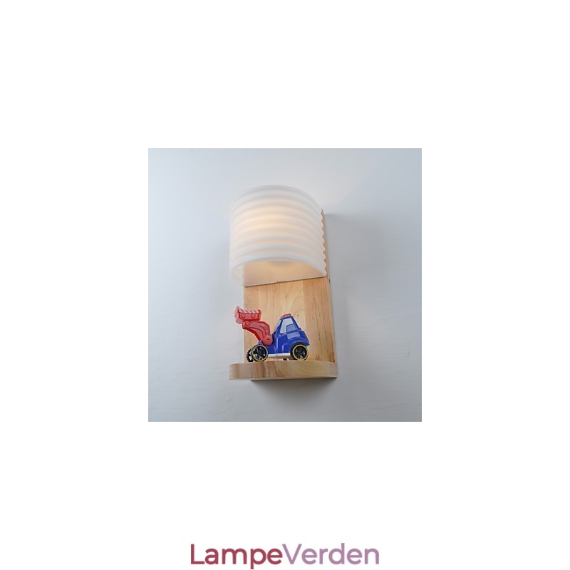 Enkel væglampe Sengebordslampe med glasskærm og massivt træ til kommode i soveværelset Stue Babyværelse College sovesal Sofabord Bogreoler