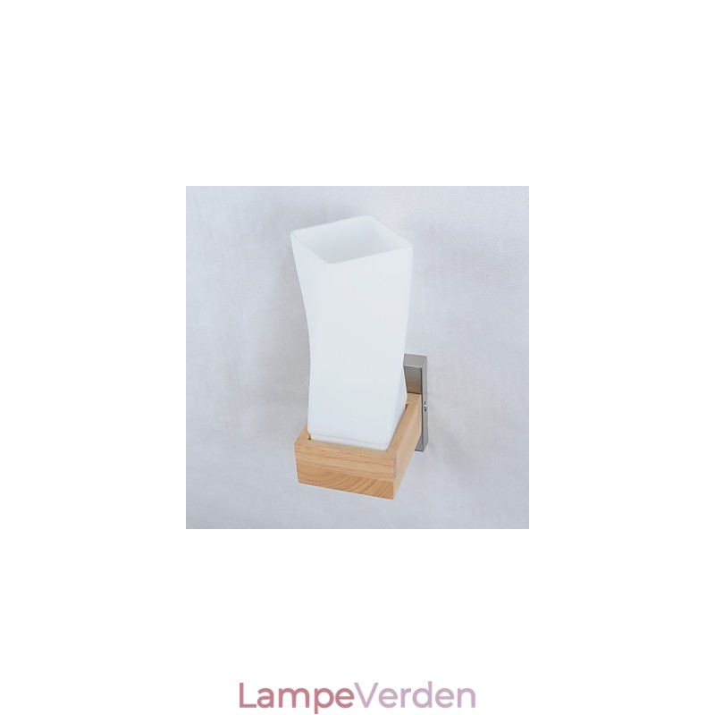 Enkel væglampe Sengebordslampe med glasskærm og massivt træ til kommode i soveværelset Stue Babyværelse College sovesal Sofabord Bogreoler