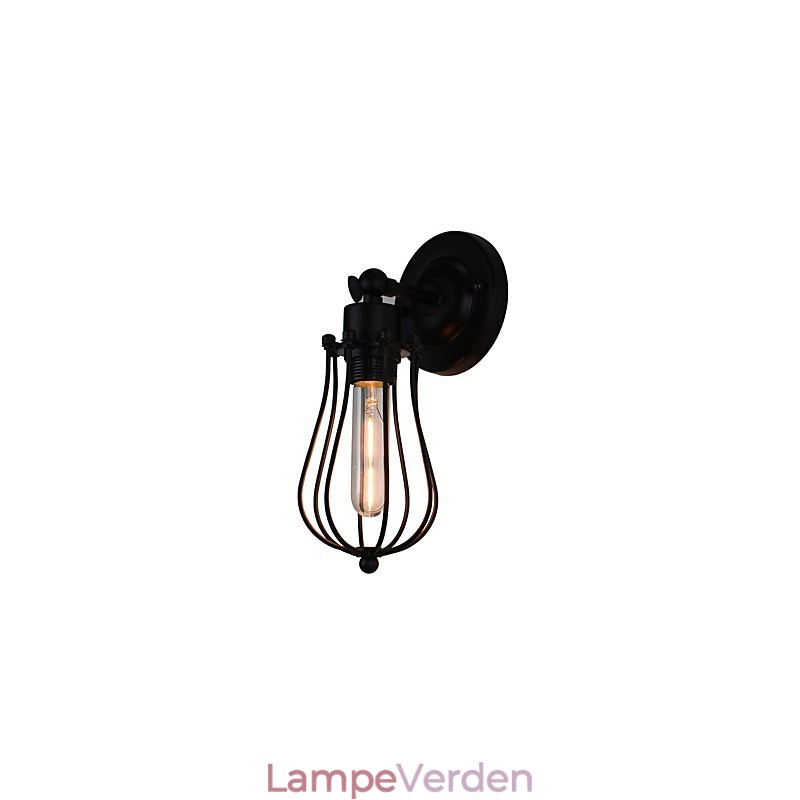 Malet stål Væglampe Stum Sort Amerikansk Kaffe Dekoration Retro Væglampe Lyssværd Lampe På Væg