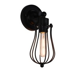 Malet stål Væglampe Stum Sort Amerikansk Kaffe Dekoration Retro Væglampe Lyssværd Lampe På Væg