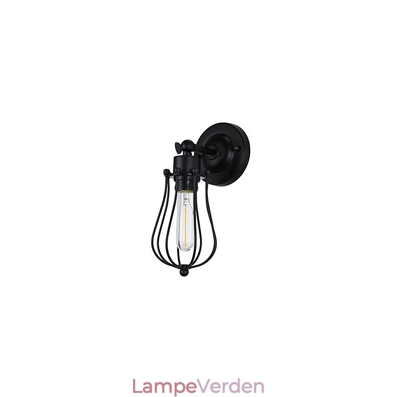 Malet stål Væglampe Stum Sort Amerikansk Kaffe Dekoration Retro Væglampe Lyssværd Lampe På Væg