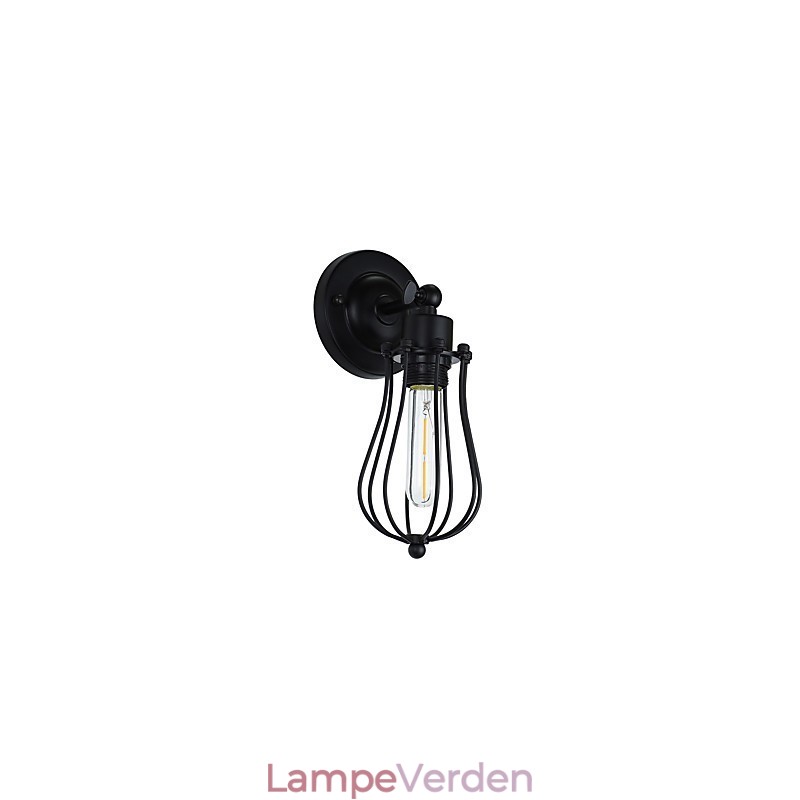 Malet stål Væglampe Stum Sort Amerikansk Kaffe Dekoration Retro Væglampe Lyssværd Lampe På Væg