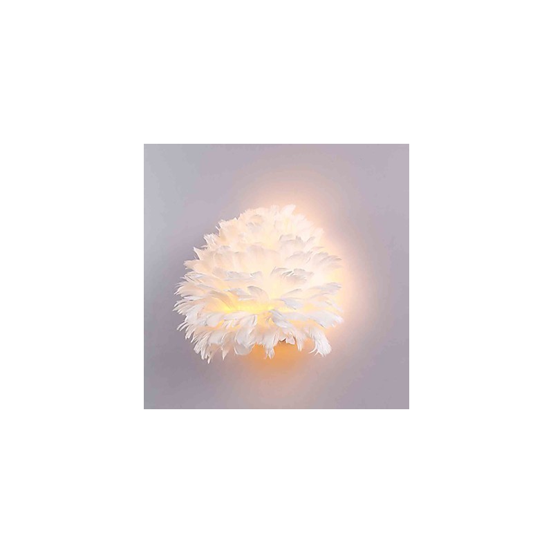 Fjer væglamper Moderne moderne soveværelse Hotel væglamper E14