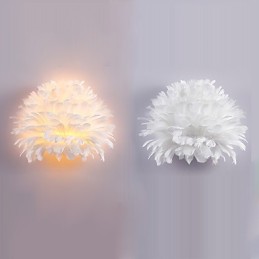 Fjer væglamper Moderne moderne soveværelse Hotel væglamper E14