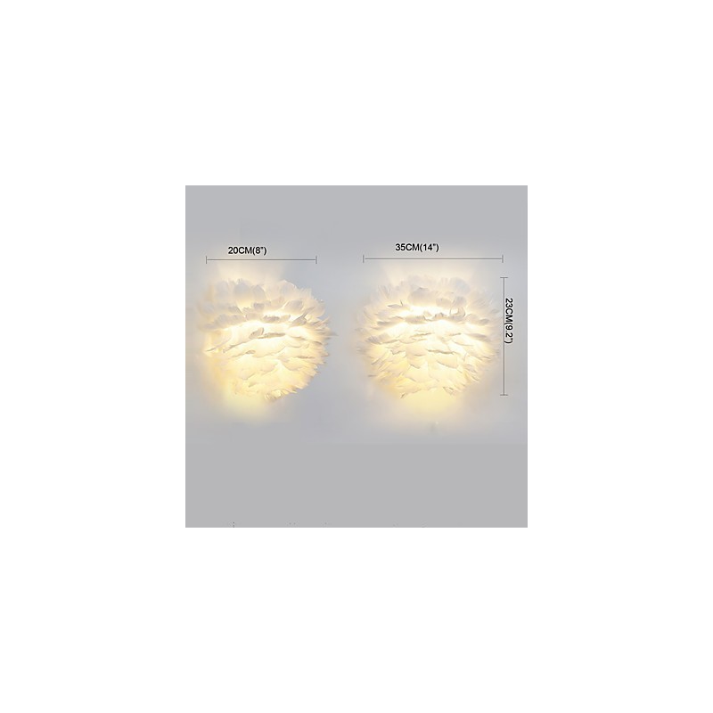 Fjer væglamper Moderne moderne soveværelse Hotel væglamper E14