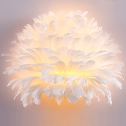 Fjer væglamper Moderne moderne soveværelse Hotel væglamper E14