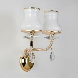 Moderne moderne galvaniseret funktion til Crystal Mini Style øjenbeskyttelse væglamper