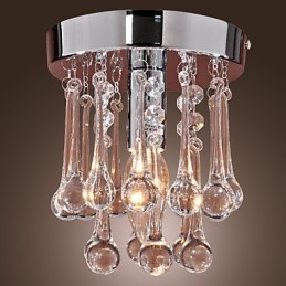Moderne moderne krystal Mini-stil Chrome Flush Mount