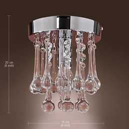 Moderne moderne krystal Mini-stil Chrome Flush Mount