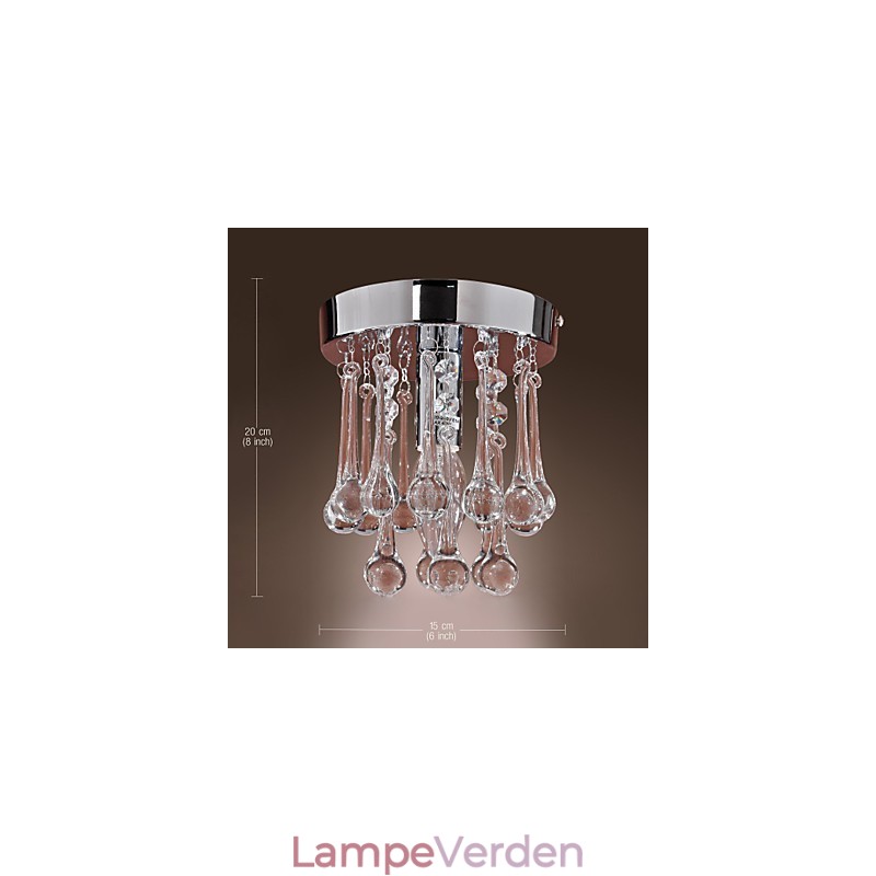 Moderne moderne krystal Mini-stil Chrome Flush Mount