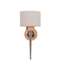 Enkel væglampe Sengebordslampe med glasskærm og massivt træ til kommode i soveværelset Stue Babyværelse