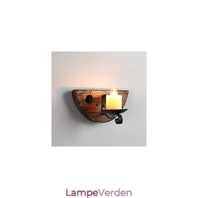 Rustik Lodge Maleri Funktion til Mini Style Uplight Væglamper Væglampe
