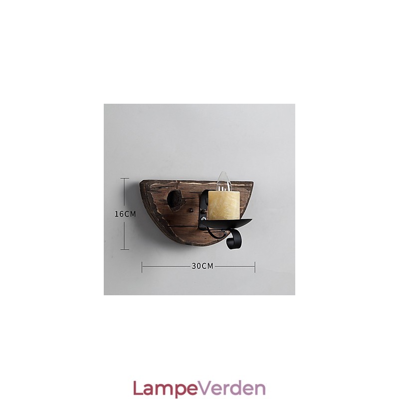 Rustik Lodge Maleri Funktion til Mini Style Uplight Væglamper Væglampe