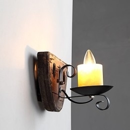 Rustik Lodge Maleri Funktion til Mini Style Uplight Væglamper Væglampe