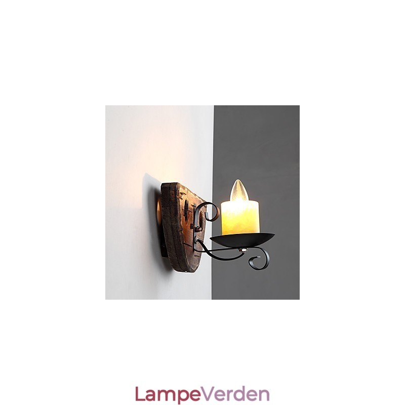 Rustik Lodge Maleri Funktion til Mini Style Uplight Væglamper Væglampe