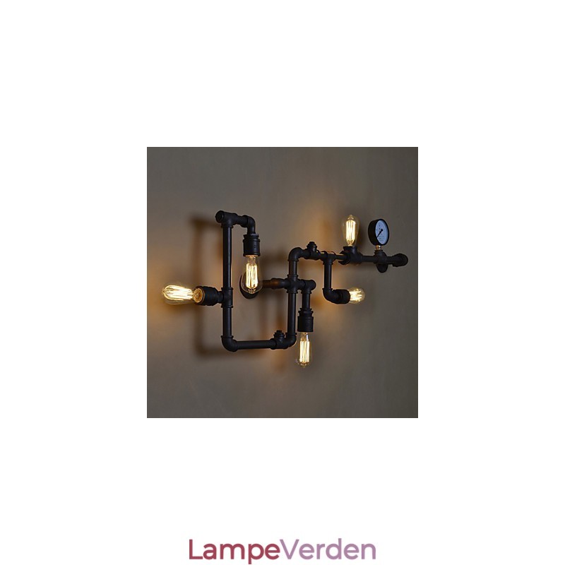 Loft Industrielle Væglamper Antikke Edison Væglamper med Pærer Vintage Pipe Væglampe til Stuebelysning