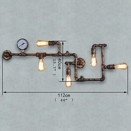 Loft Industrielle Væglamper Antikke Edison Væglamper med Pærer Vintage Pipe Væglampe til Stuebelysning