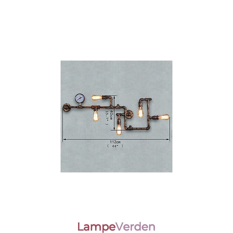 Loft Industrielle Væglamper Antikke Edison Væglamper med Pærer Vintage Pipe Væglampe til Stuebelysning