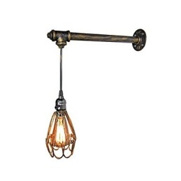 Loft vintage vægsconce lampe restaurant cafe korridor bar Iron Cage væglampe industri Jernrørsbelysning