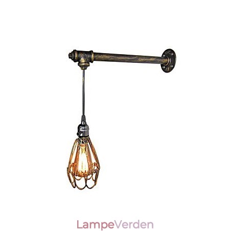 Loft vintage vægsconce lampe restaurant cafe korridor bar Iron Cage væglampe industri Jernrørsbelysning Loft vintage vægsconce lampe restaurant cafe korridor bar Iron Cage væglampe industri Jernrørsbelysning