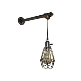 Loft vintage vægsconce lampe restaurant cafe korridor bar Iron Cage væglampe industri Jernrørsbelysning