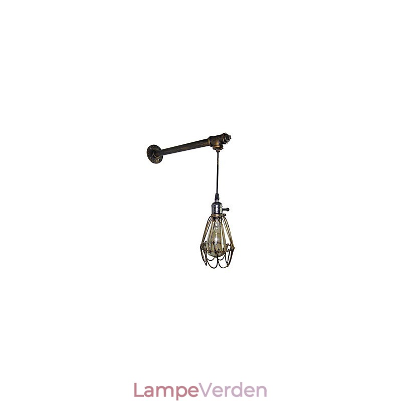 Loft vintage vægsconce lampe restaurant cafe korridor bar Iron Cage væglampe industri Jernrørsbelysning