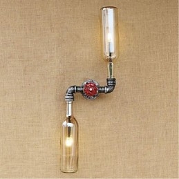 Rustik Lodge Messing Funktion til Ambient Light Wall Sconces Wall Light Amber