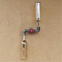 Rustik Lodge Messing Funktion til Ambient Light Wall Sconces Wall Light Amber